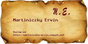 Martiniczky Ervin névjegykártya